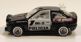 2000 Hot Wheels World Racers 2 Ford Escort Rally #1 Police Cops Policia Black with White Doors Die Cast Toy Car Vehicle
