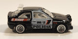 2000 Hot Wheels World Racers 2 Ford Escort Rally #1 Police Cops Policia Black with White Doors Die Cast Toy Car Vehicle