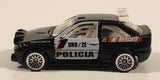 2000 Hot Wheels World Racers 2 Ford Escort Rally #1 Police Cops Policia Black with White Doors Die Cast Toy Car Vehicle