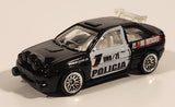 2000 Hot Wheels World Racers 2 Ford Escort Rally #1 Police Cops Policia Black with White Doors Die Cast Toy Car Vehicle