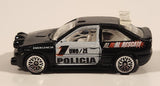 2000 Hot Wheels World Racers 2 Ford Escort Rally #1 Police Cops Policia Black with White Doors Die Cast Toy Car Vehicle