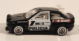 2000 Hot Wheels World Racers 2 Ford Escort Rally #1 Police Cops Policia Black with White Doors Die Cast Toy Car Vehicle
