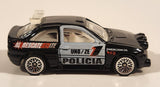 2000 Hot Wheels World Racers 2 Ford Escort Rally #1 Police Cops Policia Black with White Doors Die Cast Toy Car Vehicle