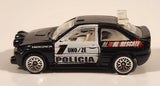 2000 Hot Wheels World Racers 2 Ford Escort Rally #1 Police Cops Policia Black with White Doors Die Cast Toy Car Vehicle