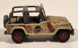2018 Matchbox Jurassic World Jeep Wrangler Matte Metalflake Sand Die Cast Toy Car Vehicle
