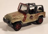 2018 Matchbox Jurassic World Jeep Wrangler Matte Metalflake Sand Die Cast Toy Car Vehicle