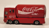 1995 Tomy No. 37 Coca Cola Coke Can Shaped Delivery Truck Red and White Die Cast Toy Car Vehicle with Opening Side Doors
