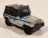 2018 Matchbox Jurassic World Jeep Wrangler Silver Die Cast Toy Car Vehicle