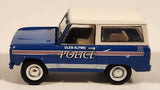 2013 Greenlight Hot Pursuit GL063 1967 Ford Bronco Glen Alpine Police Blue and White Die Cast Toy Car Vehicle with Opening Hood