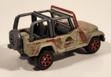 2018 Matchbox Jurassic World Jeep Wrangler Matte Metalflake Sand Die Cast Toy Car Vehicle
