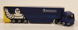 2018 Tomy Tomica Michelin Tires Semi Truck and Trailer Blue and Yellow Die Cast Toy Car Vehicle