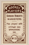1991 Hockey Immortals C55 A Lancaster Reprint 1911-12 Imperial Tobacco Hockey Players No. 33 Gordon Roberts Wanderers Mini Sports Trading Card