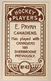 1991 Hockey Immortals C55 A Lancaster Reprint 1911-12 Imperial Tobacco Hockey Players No. 43 E. Payan Canadiens Mini Sports Trading Card