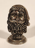 Christmas Santa Claus Wine Bottle Silver Look Metal Figurine (Missing the Cork Stopper)