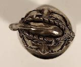 Christmas Santa Claus Wine Bottle Silver Look Metal Figurine (Missing the Cork Stopper)