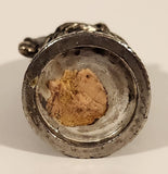 Christmas Santa Claus Wine Bottle Silver Look Metal Figurine (Missing the Cork Stopper)