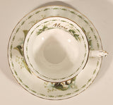 Vintage 1970s Royal Albert Flower of the Month Series May Lily Of The Valley White Flowers Bone China Tea Cup & Saucer Set
