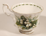 Vintage 1970s Royal Albert Flower of the Month Series May Lily Of The Valley White Flowers Bone China Tea Cup & Saucer Set
