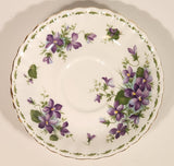 Vintage 1970s Royal Albert Flower of the Month Series February Violet Purple Flowers Bone China Tea Cup & Saucer Set