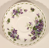 Vintage 1970s Royal Albert Flower of the Month Series February Violet Purple Flowers Bone China Tea Cup & Saucer Set