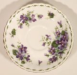 Vintage 1970s Royal Albert Flower of the Month Series February Violet Purple Flowers Bone China Tea Cup & Saucer Set