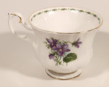 Vintage 1970s Royal Albert Flower of the Month Series February Violet Purple Flowers Bone China Tea Cup & Saucer Set