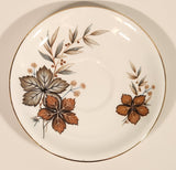 Vintage Windsor Bone China Grey and Brown Fall Autumn Leaves Tea Cup & Saucer Set
