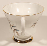 Vintage Windsor Bone China Grey and Brown Fall Autumn Leaves Tea Cup & Saucer Set
