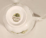 Vintage 1970s Royal Albert Flower of the Month Series January Snowdrops White Flowers Bone China Tea Cup & Saucer Set