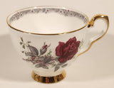 Vintage Royal Staffordshire Bone China "Roses To Remember" Red Flowers Tea Cup & Saucer Set