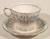 Vintage Royal Stafford Bone China Glendale Blue and Yellow Flowers Tea Cup & Saucer Set