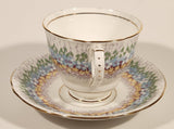 Vintage Royal Stafford Bone China Glendale Blue and Yellow Flowers Tea Cup & Saucer Set