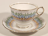 Vintage Royal Stafford Bone China Glendale Blue and Yellow Flowers Tea Cup & Saucer Set