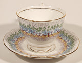 Vintage Royal Stafford Bone China Glendale Blue and Yellow Flowers Tea Cup & Saucer Set