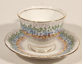Vintage Royal Stafford Bone China Glendale Blue and Yellow Flowers Tea Cup & Saucer Set