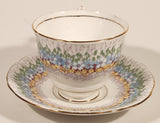 Vintage Royal Stafford Bone China Glendale Blue and Yellow Flowers Tea Cup & Saucer Set