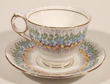 Vintage Royal Stafford Bone China Glendale Blue and Yellow Flowers Tea Cup & Saucer Set