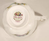Vintage 1970s Royal Albert Flower of the Month Series October Cosmos Pink and Purple Flowers Bone China Tea Cup & Saucer Set