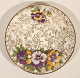 Vintage James Kent Ltd Longton 5022 Purple and Yellow Pansies Espresso Demitasse Cup and Saucer Set Made in England