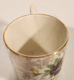 Vintage James Kent Ltd Longton 5022 Purple and Yellow Pansies Espresso Demitasse Cup and Saucer Set Made in England