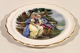 Vintage Royal Grafton Fine Bone China Colonial Couple on Bench in Garden 4" Trinket Dish Plate