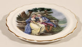 Vintage Royal Grafton Fine Bone China Colonial Couple on Bench in Garden 4" Trinket Dish Plate