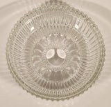Vintage Ribbed Glass Candy Dish with Chrome Lid