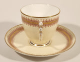Vintage Royal Worcester Red and Gold Ornate Pattern Demitasse Tea Cup & Saucer Set