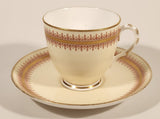 Vintage Royal Worcester Red and Gold Ornate Pattern Demitasse Tea Cup & Saucer Set