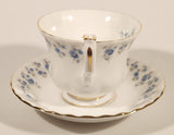 Vintage 1965 Royal Albert Bone China England Memory Lane Blue Flowers Tea Cup & Saucer Set