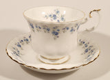 Vintage 1965 Royal Albert Bone China England Memory Lane Blue Flowers Tea Cup & Saucer Set