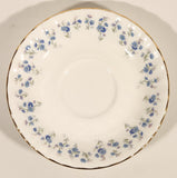 Vintage 1965 Royal Albert Bone China England Memory Lane Blue Flowers Tea Cup & Saucer Set