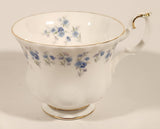 Vintage 1965 Royal Albert Bone China England Memory Lane Blue Flowers Tea Cup & Saucer Set
