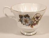 Vintage Royal Albert Bone China England Red Rose Buds with Light Blue and White Flowers Tea Cup & Saucer Set